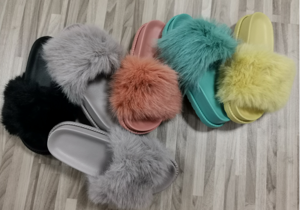 slippers wtih long hair